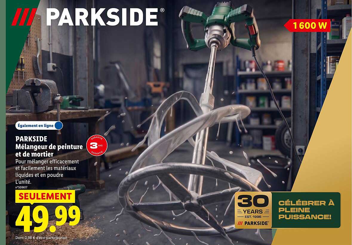 PARKSIDE Mélangeur de peinture et de mortier