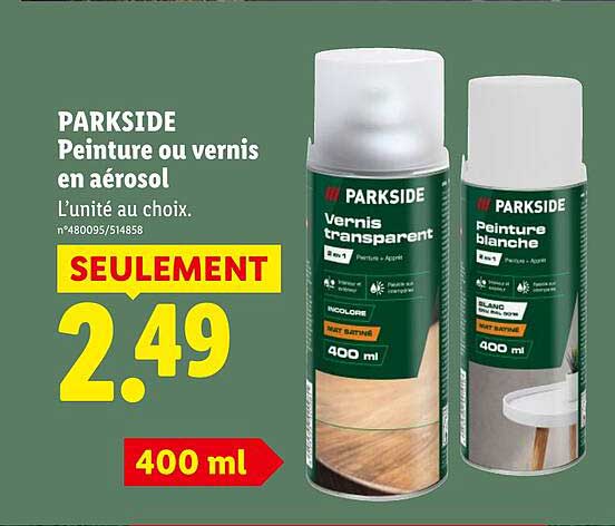 PARKSIDE Peinture ou vernis en aérosol