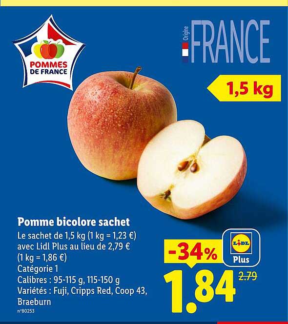 Pomme bicolore sachet