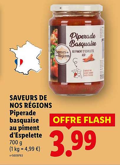Saveurs de Nos Régions Piperade basquaise au piment d'Espelette