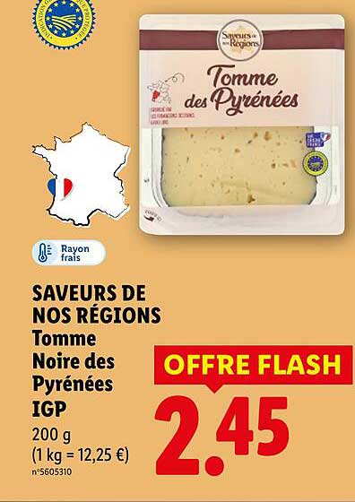 Saveurs de Nos Régions Tomme Noire des Pyrénées IGP