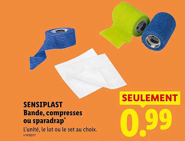 SENSIPLAST Bande, compresses ou sparadrap