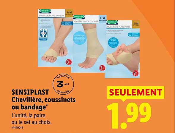 SENSIPLAST Chevillère, coussinets ou bandage