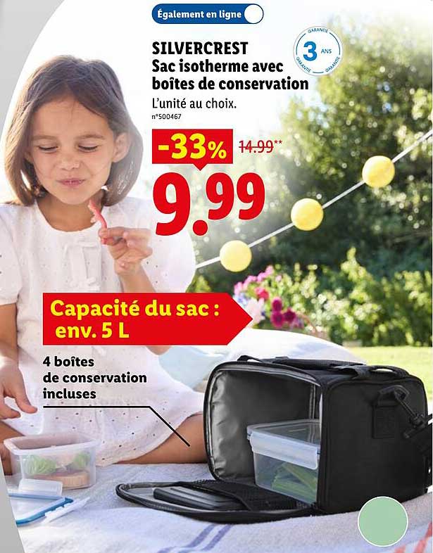 SILVERCREST Sac isotherme avec boîtes de conservation
