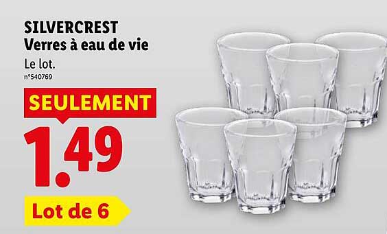 SILVERCREST Verres à eau de vie