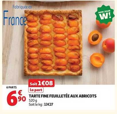TARTE FINE FEUILLETÉE AUX ABRICOTS