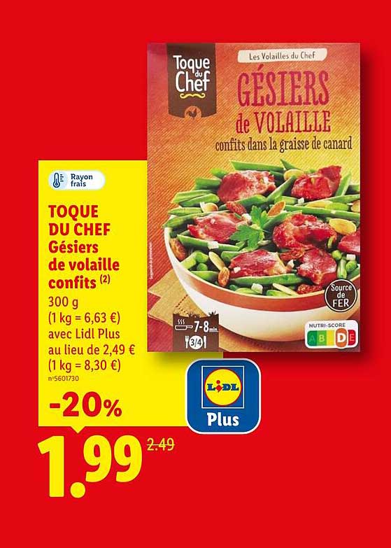 Toque du Chef Gésiers de volaille confits