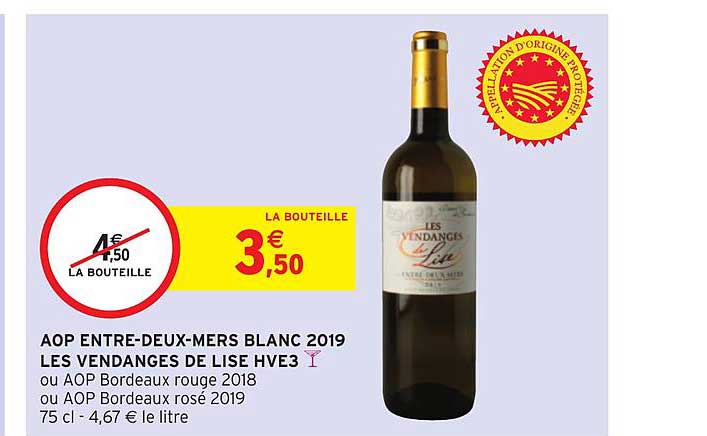Aop Entre Deux Mers Blanc 2019 Les Vendanges De Lise Hve3