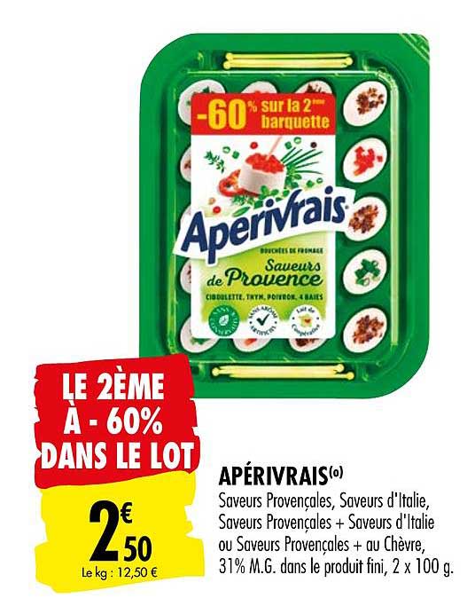 Apérivrais Le 2ème à -60%