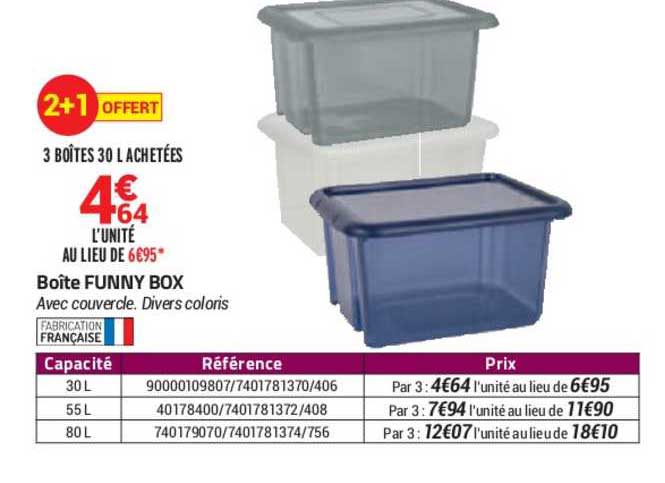 boîte funny box 2+1 offert
