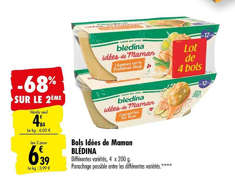 Bols Idées De Mamans Blédina  -68% Sur Le 2ème