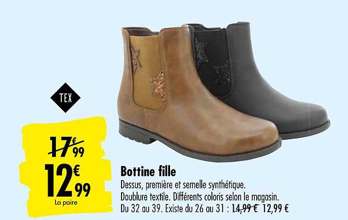 bottine fille tex