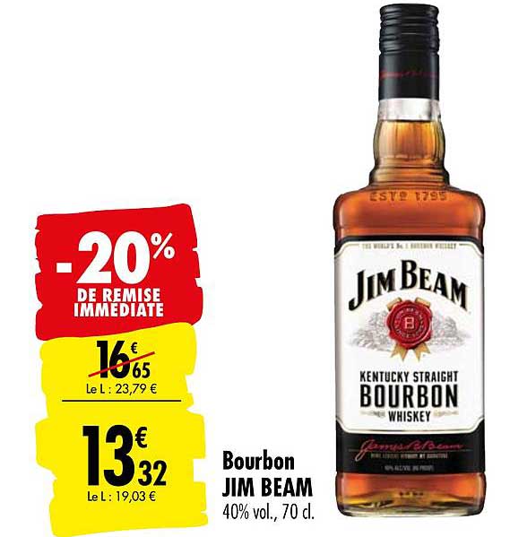 bourbon jim beam -20% de remise immédiate