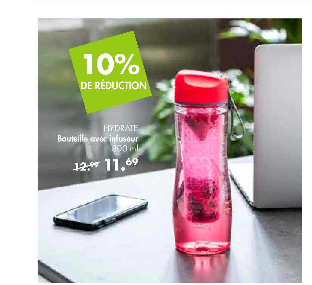 bouteille avec infuseur hydrate 10% de réduction