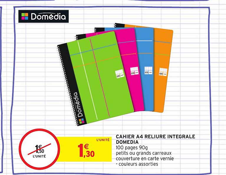 Cahier A4 Reliure Intégrale Domédia