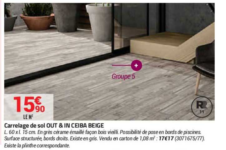 carrelage de sol out & in ceiba beige