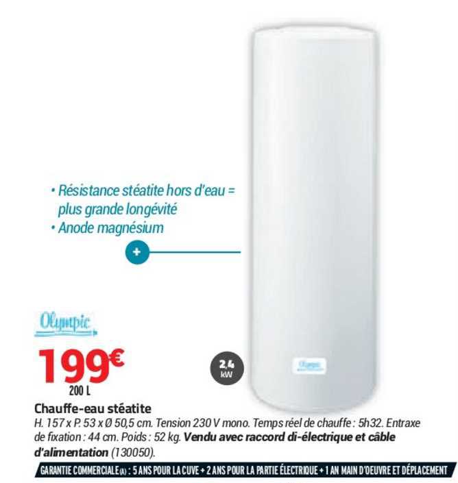 chauffe eau stéatite olympic