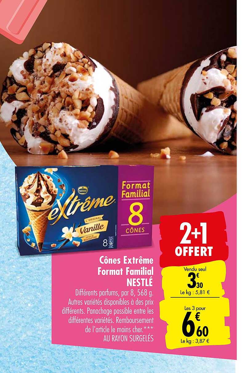 cônes extrême format familial nestlé 2+1 offert