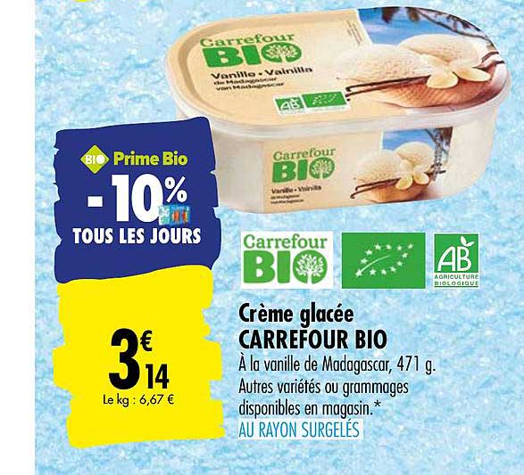 Crème Glacée Bio Carrefour