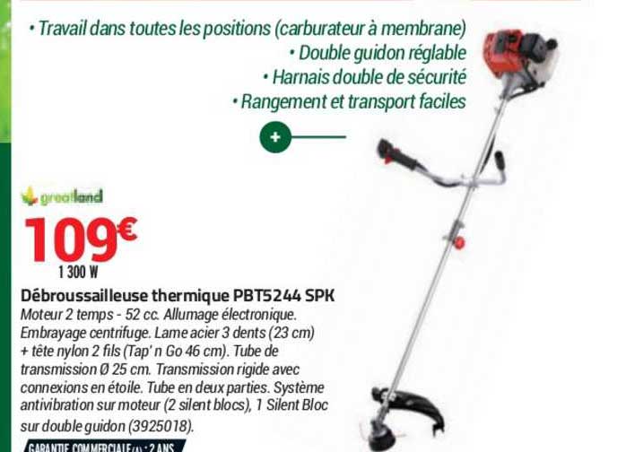 débrouissailleuse thermique pbt5244 spk