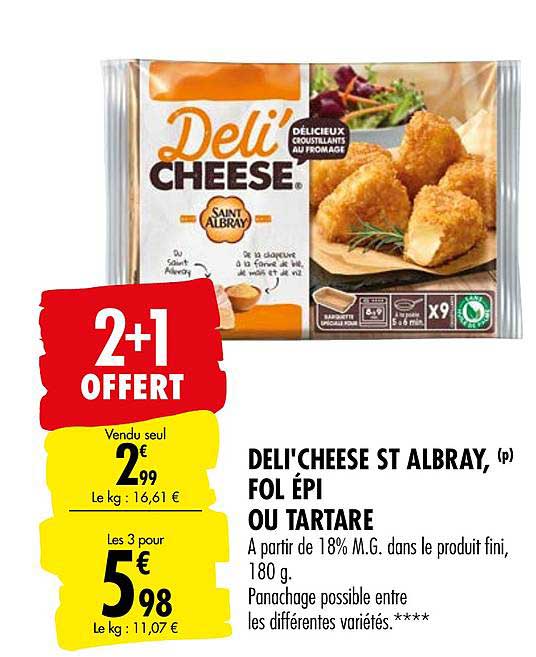 deli cheese st albray fol épi ou tartare 2+1 offert