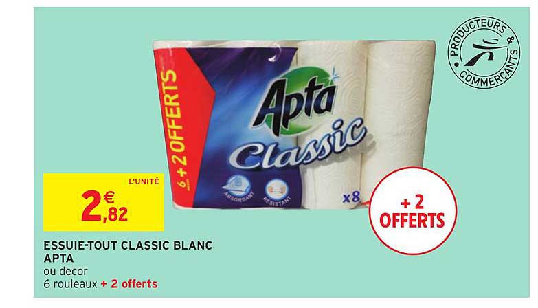 essuie tout apta classic blanc