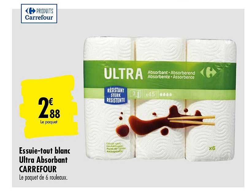 essuie tout blanc ultra absorbant carrefour