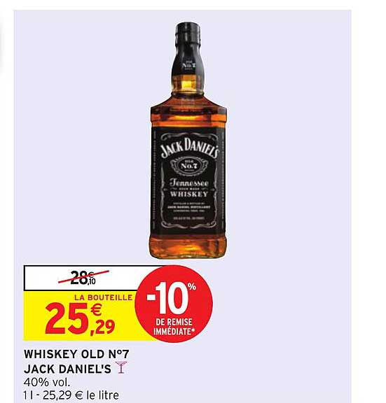 jack daniel's whiskey old n°7 -10% de remise immédiate