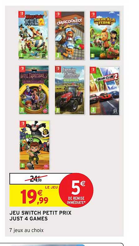 Jeu Switch Petit Prix Just 4 Games