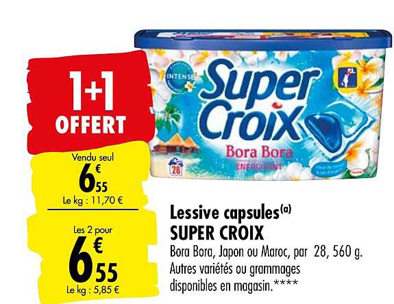 Lessive Capsules Super Croix 1+1 Offert