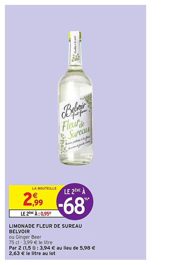 limonade belvoir fleur de sureau le 2ème à -68%