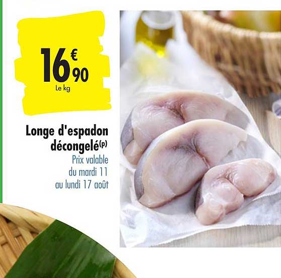 longe d espadon décongelé