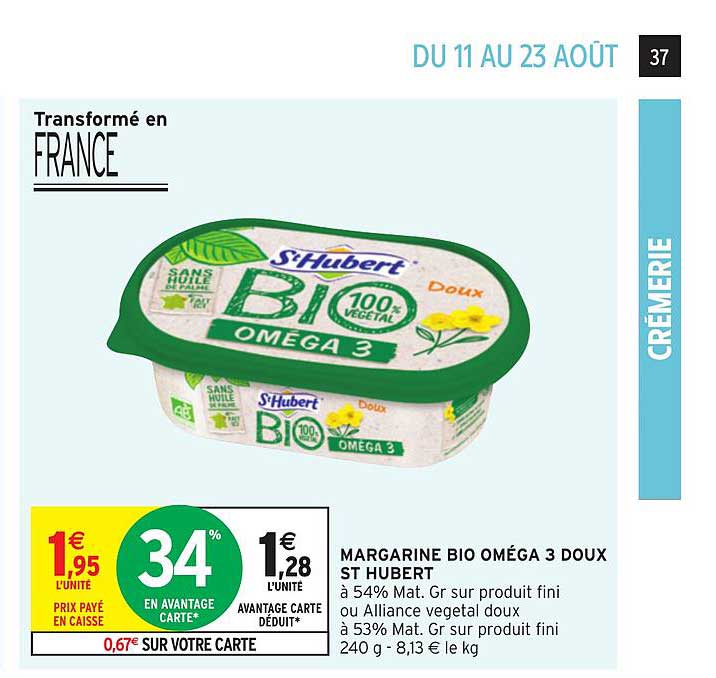 margarine bio oméga 3 st hubert doux