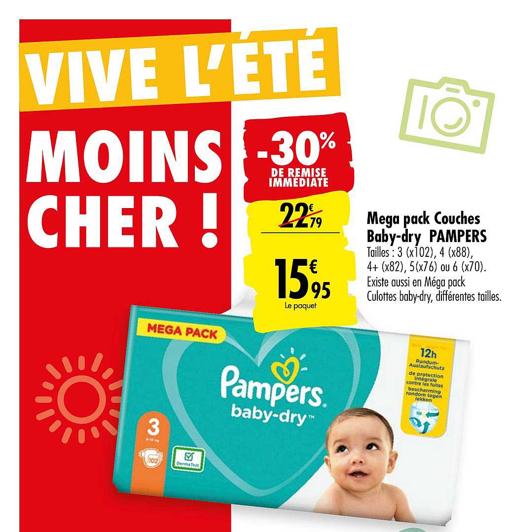 megapack couches baby dry pampers  -30% de remise immédiate