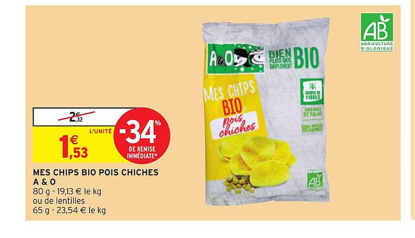 mes chips bio pois chiches -34% de remise immédiate