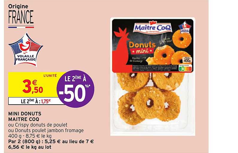 mini donuts maître coq le 2ème à -50%