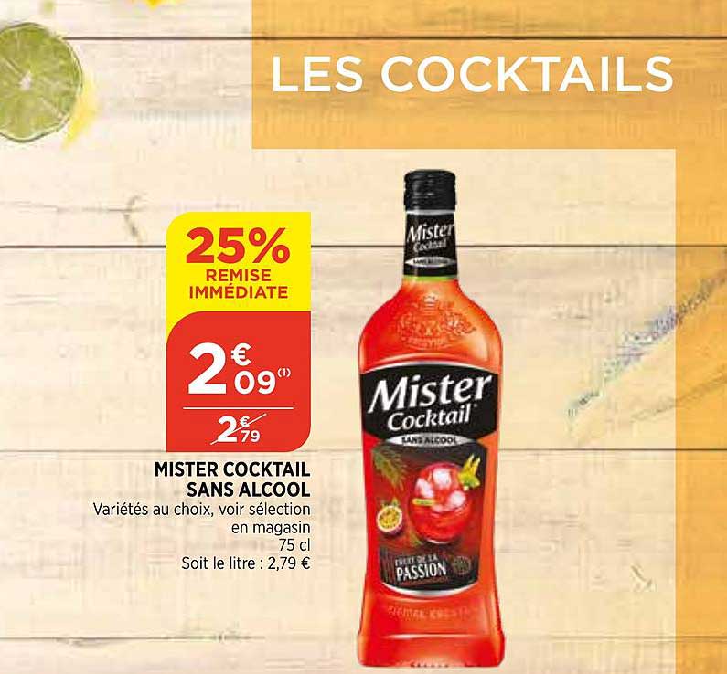 mister cocktail sans alcool 25% de remise immédiate