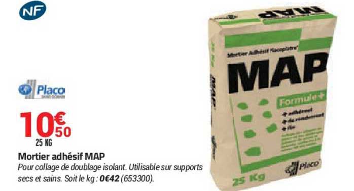mortier adhésif map placo