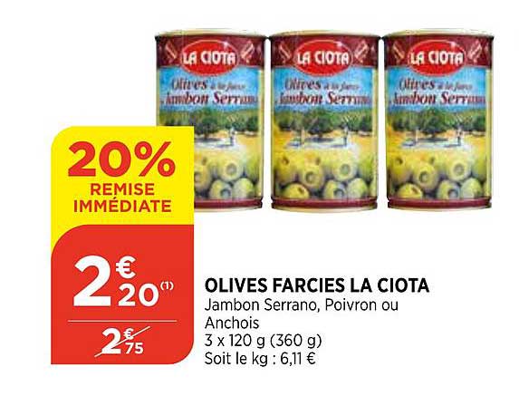 Olives Farcies La Ciota 20% De Remise Immédiate