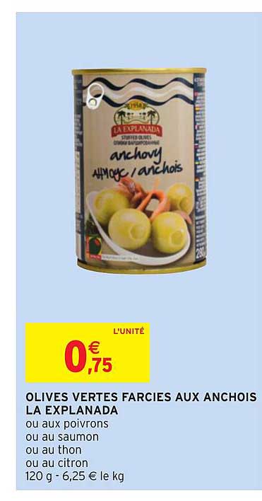 Olives Vertes Farcies Aux Anchois La Explanada