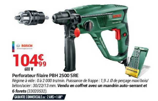 perforateur filaire pbh 2500 sre bosch