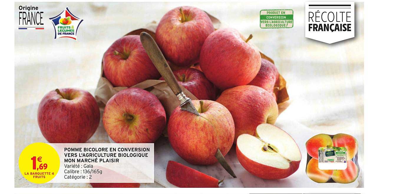 pomme bicolore en conversion vers l'agriculture biologique mon marché plaisir
