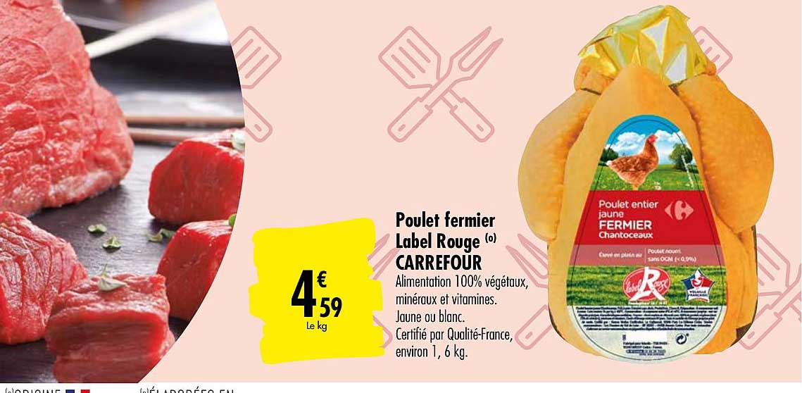 Poulet Fermier Label Rouge Carrefour