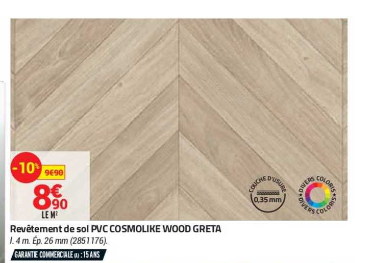 revêtement de sol pvc cosmolike wood greta
