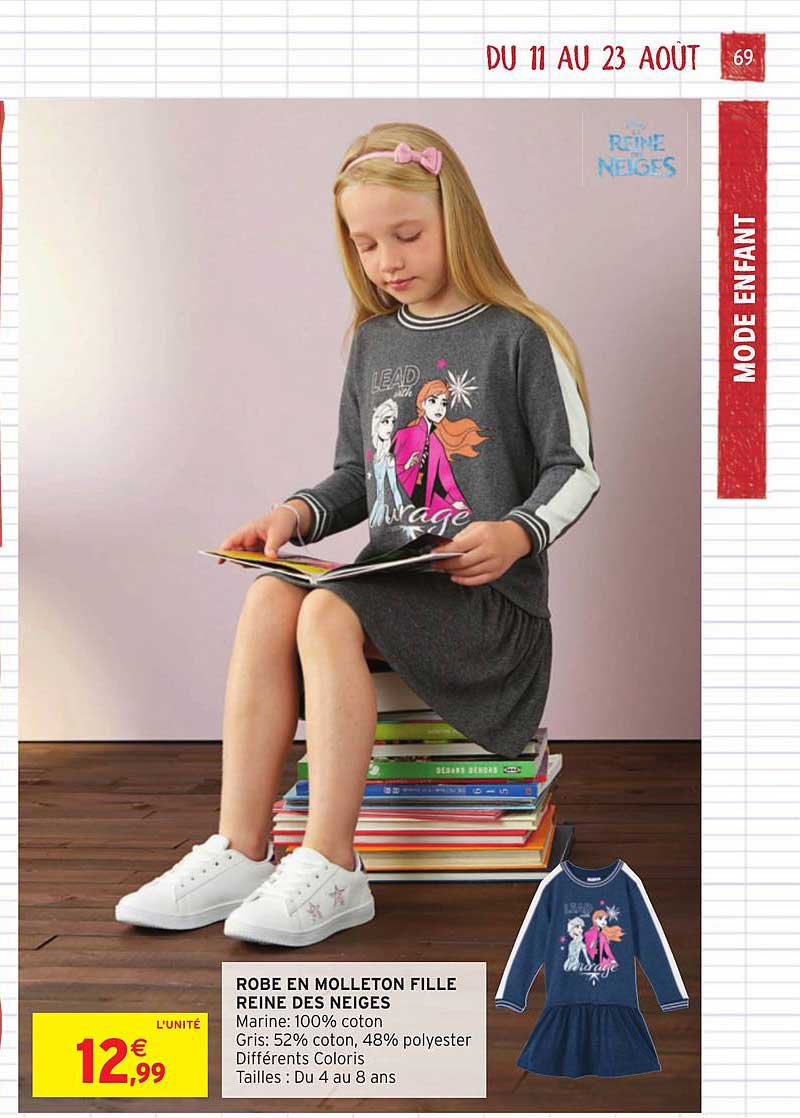 robe en molleton fille reine des neiges