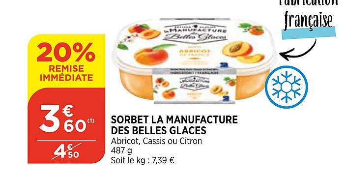 sorbet la manufacture des belles glaces 20% de remise immédiate