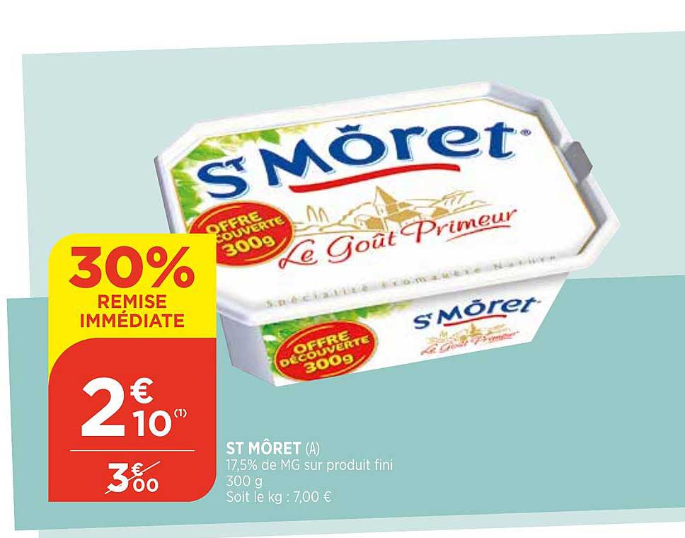 st môret 30% de remise immédiate