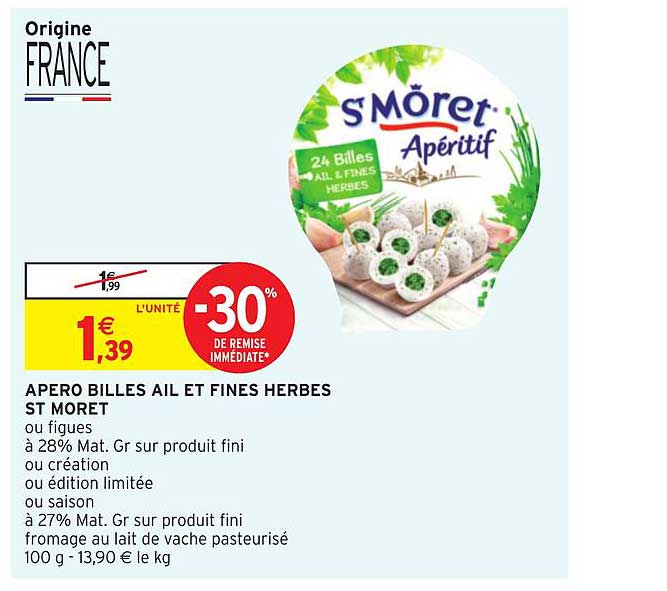 st môret apéro billes ail et fines herbes -30% de remise immédiate