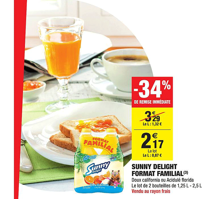 sunny delight format familial -34% de remise immédiate