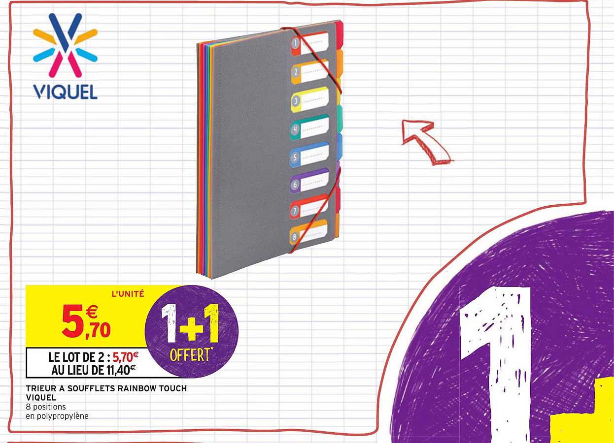 trieur à soufflets rainbow touch viquel 1+1 offert
